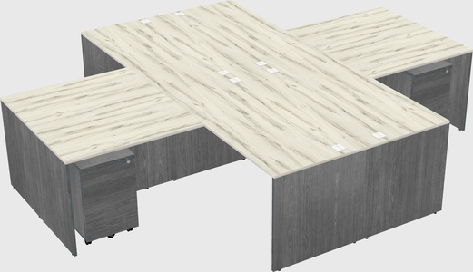 Quad l-shaped office desks
