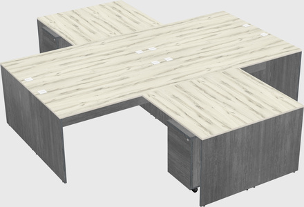Quad l-shaped office desks
