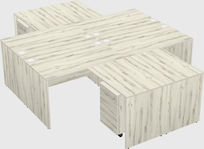 Quad l-shaped office desks