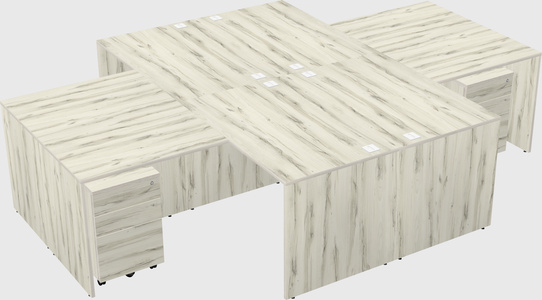 Quad l-shaped office desks