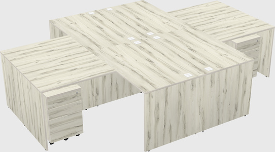 Quad l-shaped office desks