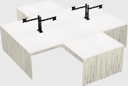 Quad l-shaped office desks