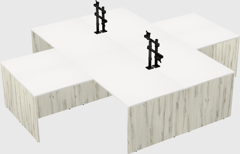 Quad l-shaped office desks