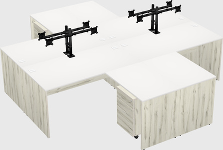 Quad l-shaped office desks