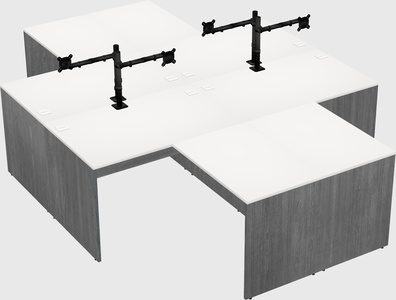 Quad l-shaped office desks