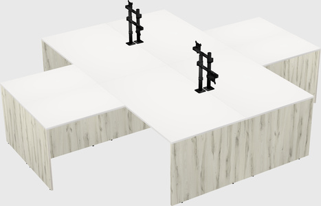Quad l-shaped office desks
