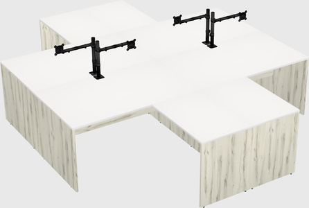 Quad l-shaped office desks