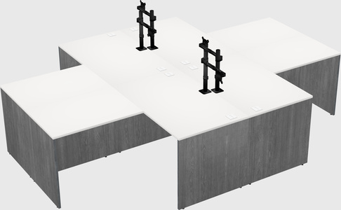 Quad l-shaped office desks
