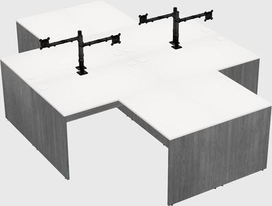 Quad l-shaped office desks