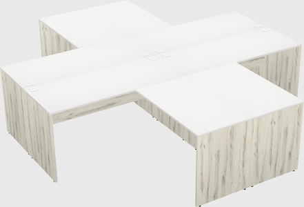 Quad l-shaped office desks