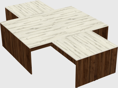 Quad l-shaped office desks