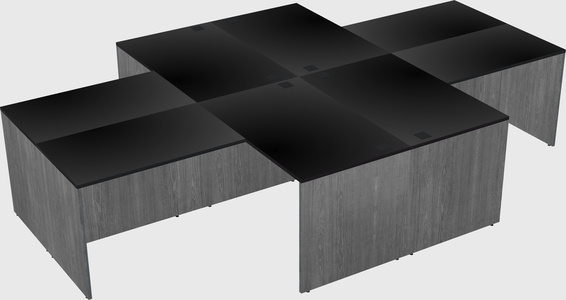 Quad l-shaped office desks