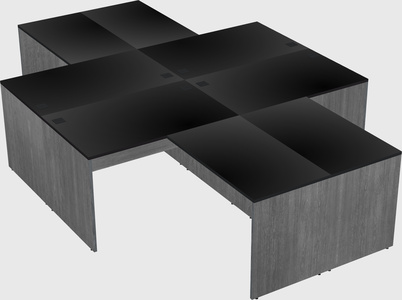 Quad l-shaped office desks