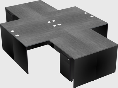 Quad l-shaped office desks