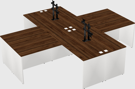 Quad l-shaped office desks