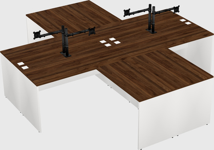 Quad l-shaped office desks