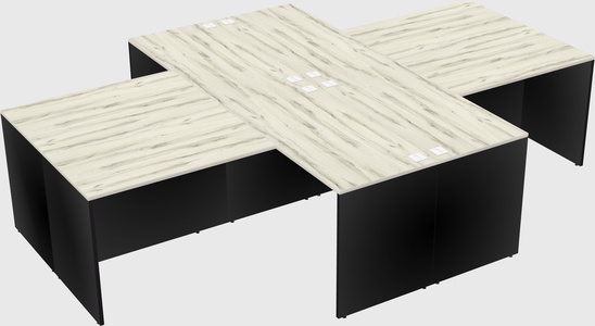 Quad l-shaped office desks