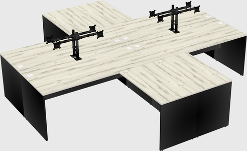 Quad l-shaped office desks