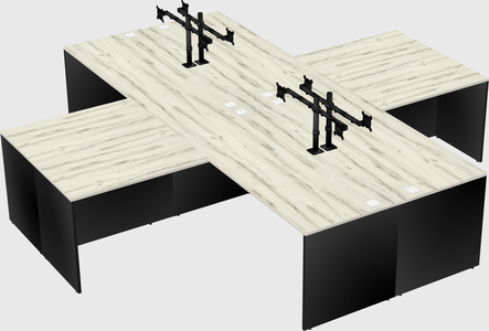 Quad l-shaped office desks