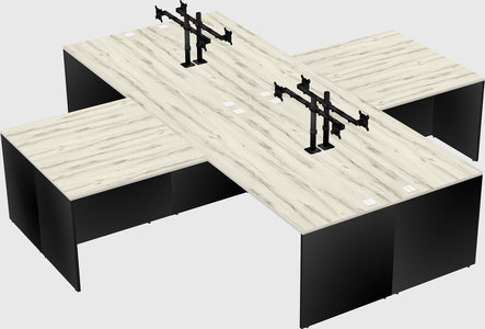 Quad l-shaped office desks