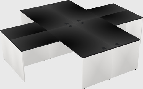 Quad l-shaped office desks