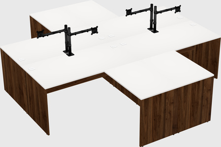 Quad l-shaped office desks
