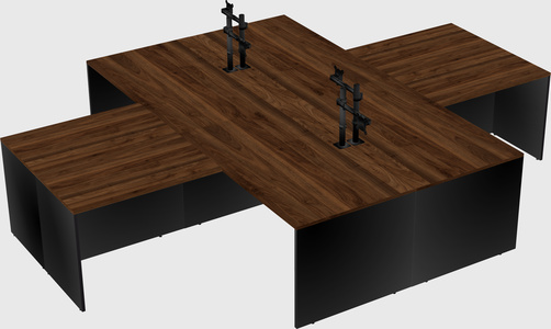 Quad l-shaped office desks