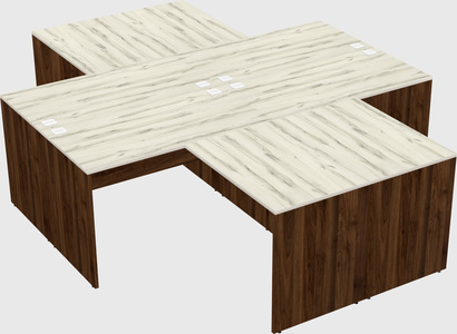 Quad l-shaped office desks