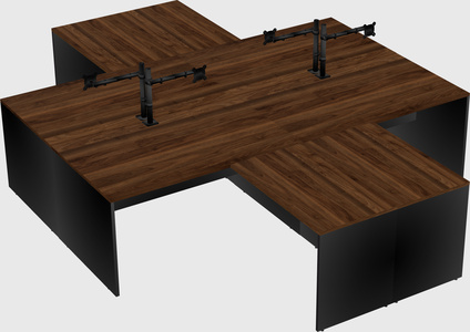 Quad l-shaped office desks