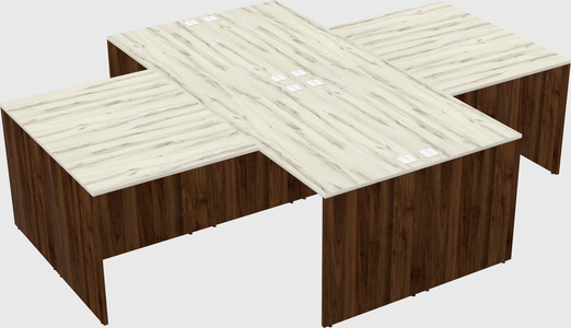 Quad l-shaped office desks