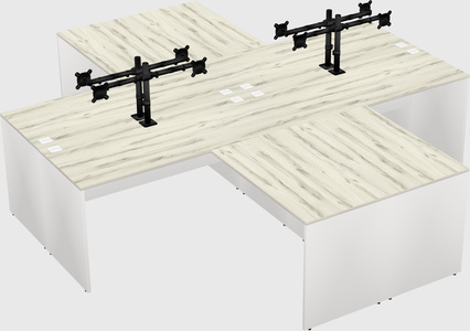Quad l-shaped office desks