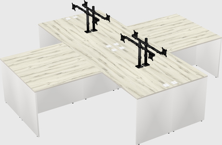 Quad l-shaped office desks