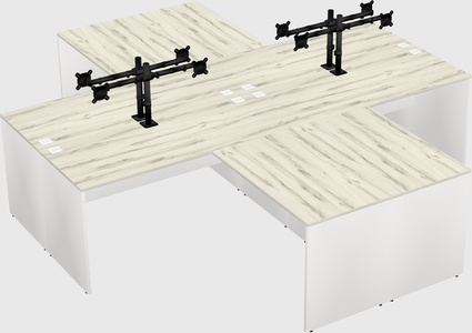 Quad l-shaped office desks