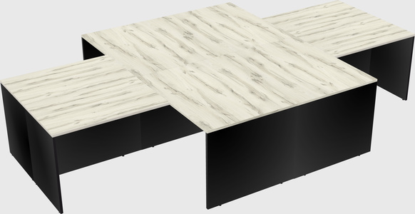 Quad l-shaped office desks