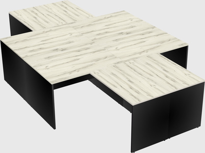 Quad l-shaped office desks