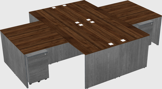 Quad l-shaped office desks