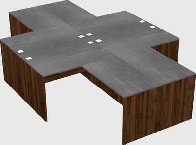 Quad l-shaped office desks