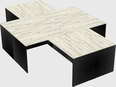 Quad l-shaped office desks