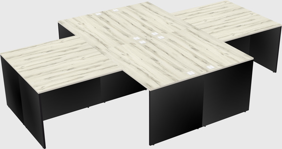 Quad l-shaped office desks