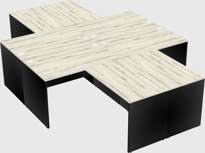 Quad l-shaped office desks