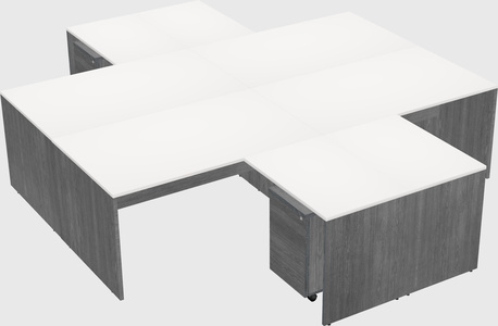 Quad l-shaped office desks
