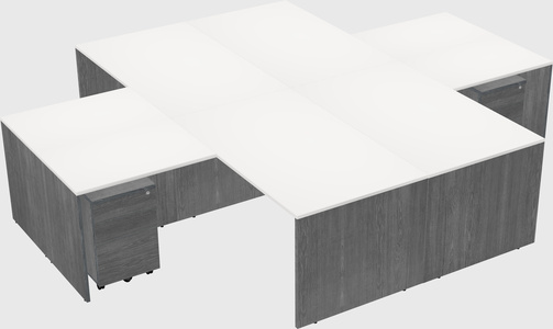 Quad l-shaped office desks