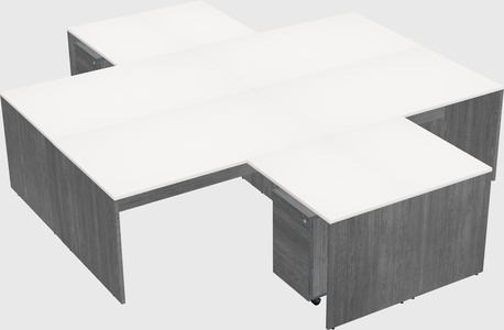 Quad l-shaped office desks