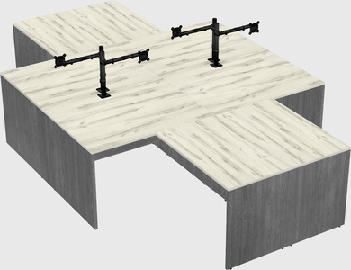 Quad l-shaped office desks