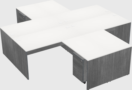 Quad l-shaped office desks