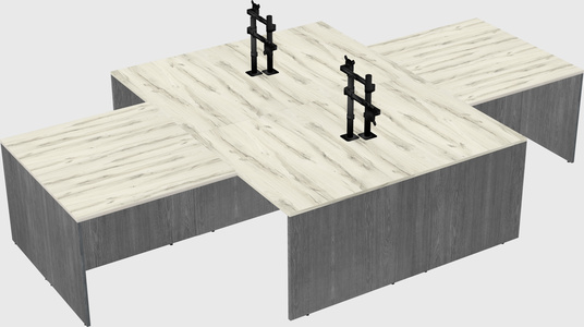 Quad l-shaped office desks