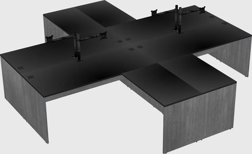 Quad l-shaped office desks
