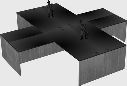 Quad l-shaped office desks
