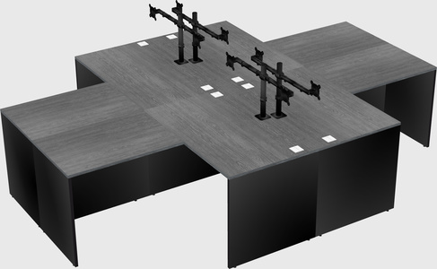 Quad l-shaped office desks