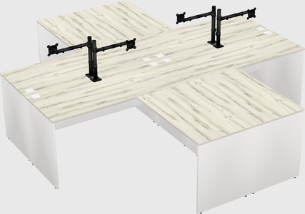 Quad l-shaped office desks
